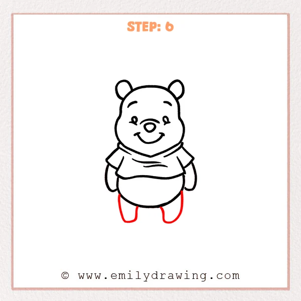 how to draw a winnie the pooh - Step 6